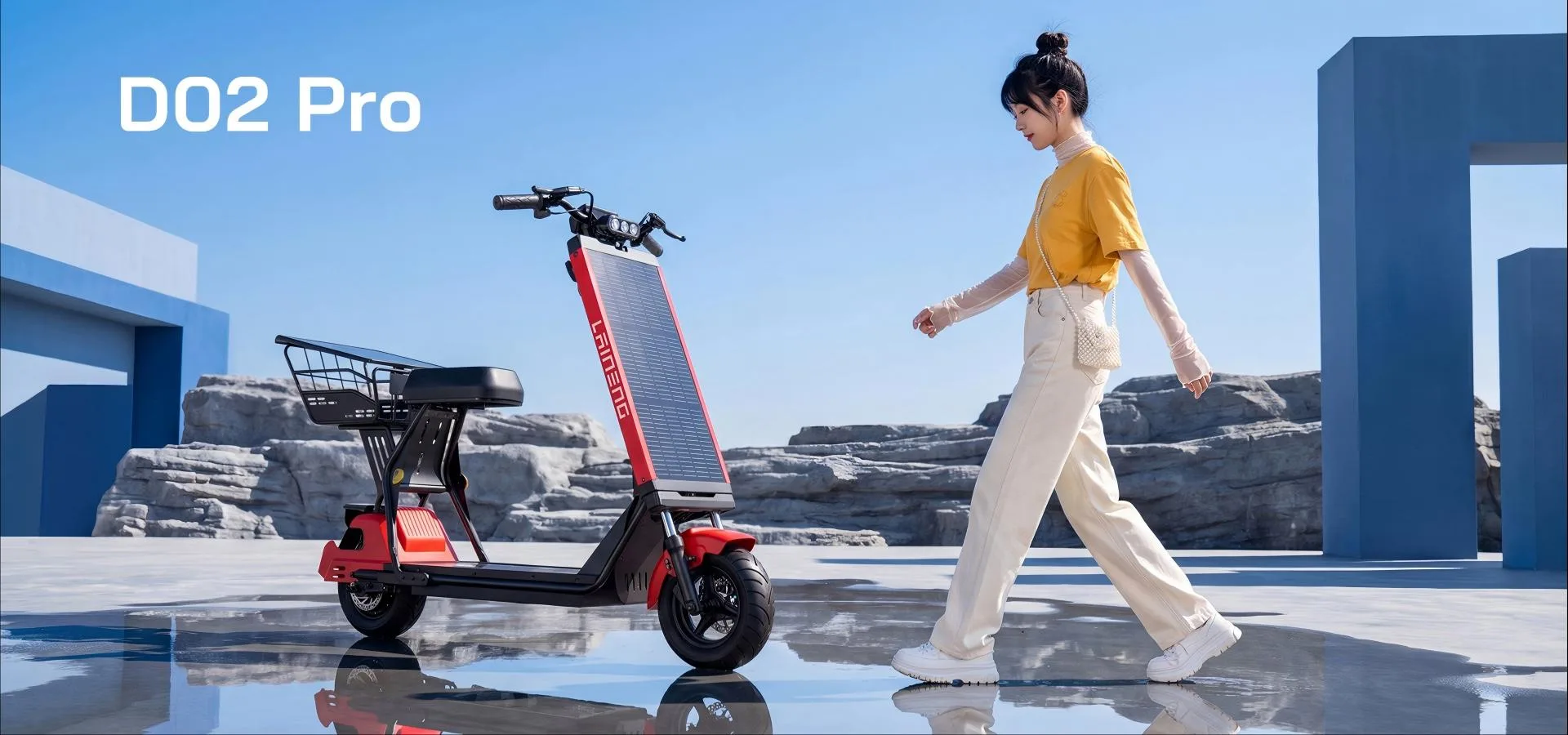 Laineng D02 Pro Solar Scooter - overview hero
