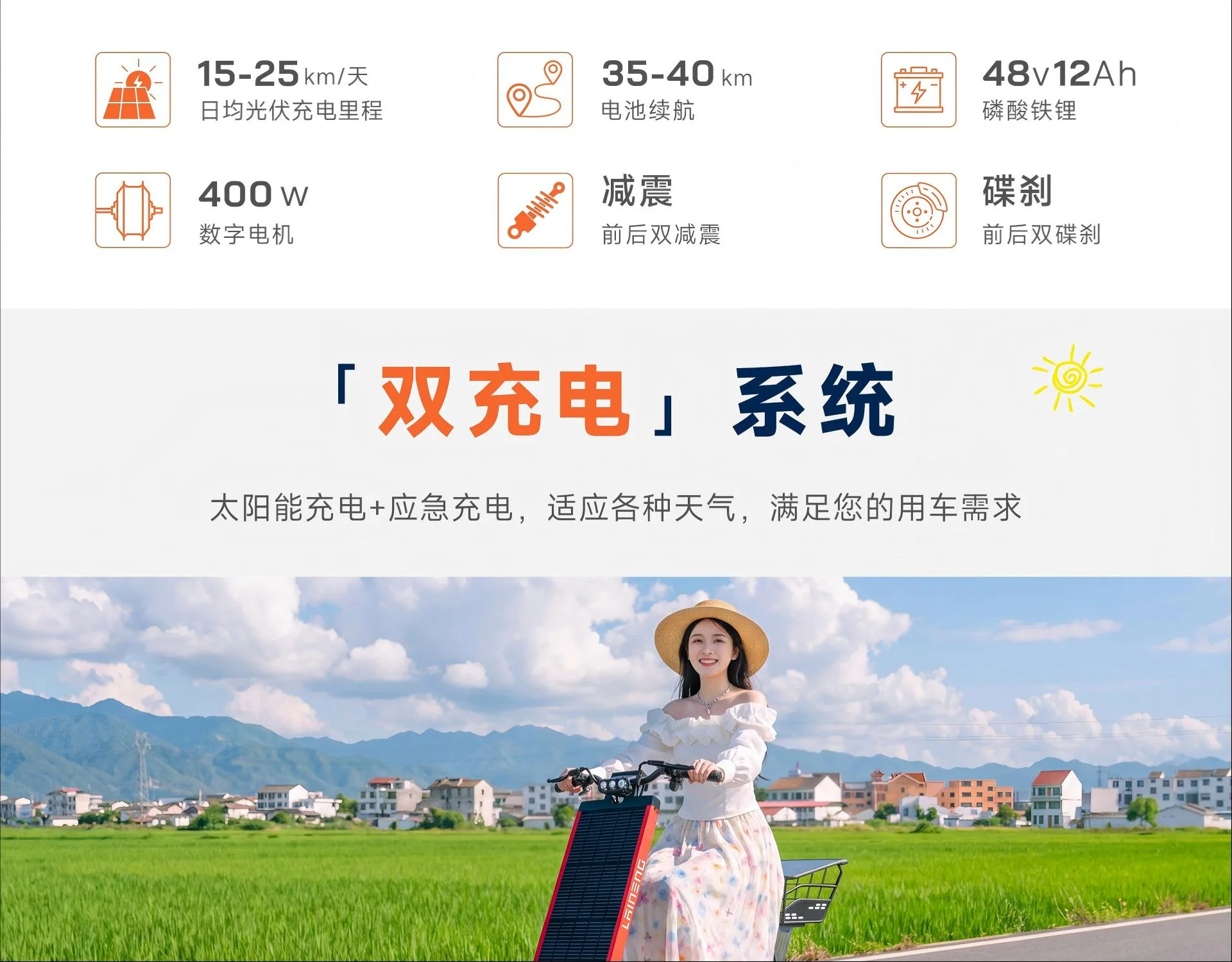 Laineng D02 Pro Solar Scooter - section 1