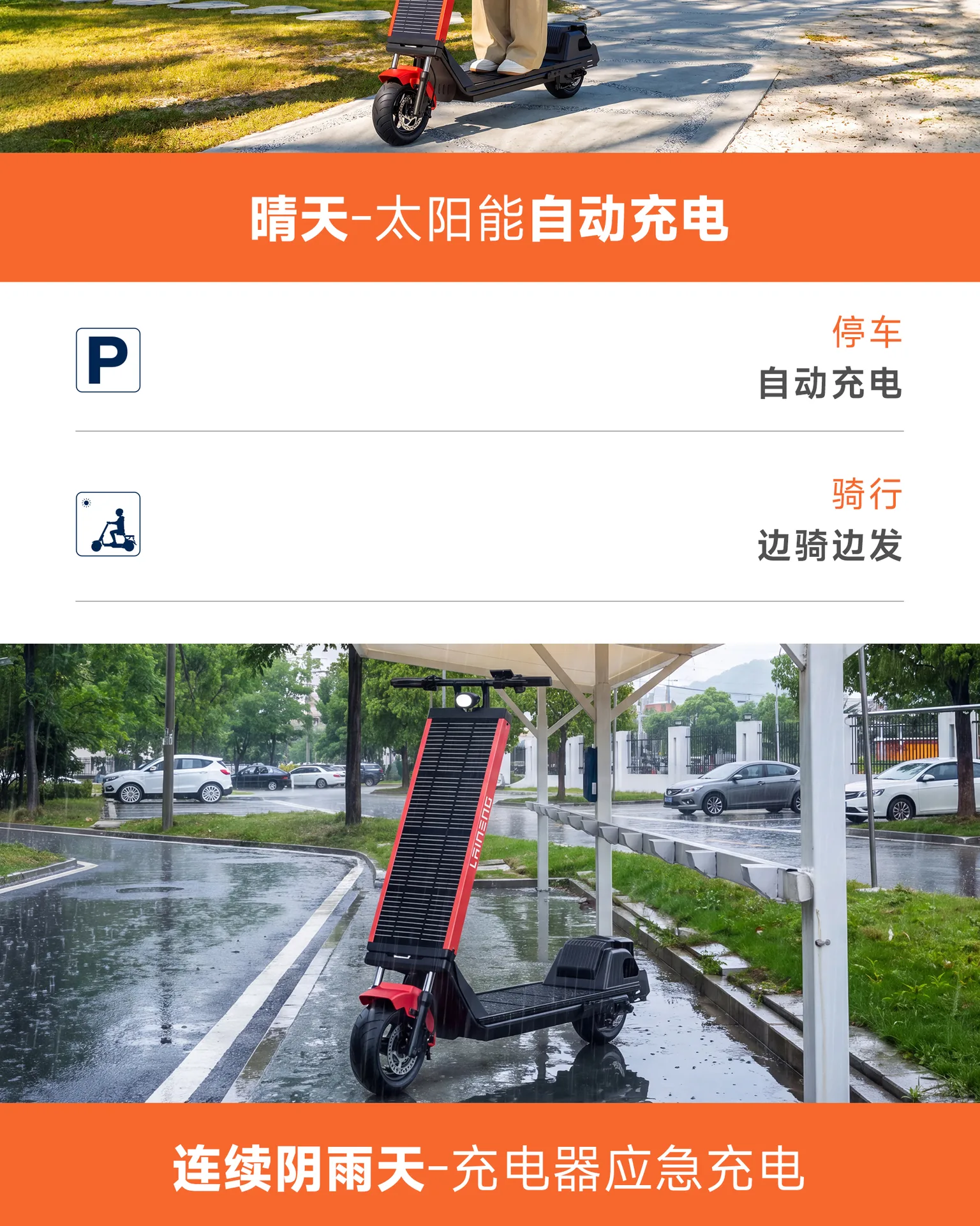 Laineng S109 Solar Scooter - section 2